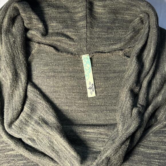 Green Cowl Neck Tunic Sweater Dress w/ Wide Black Double Buckle Belt – Size XS/S - Picture 3 of 11